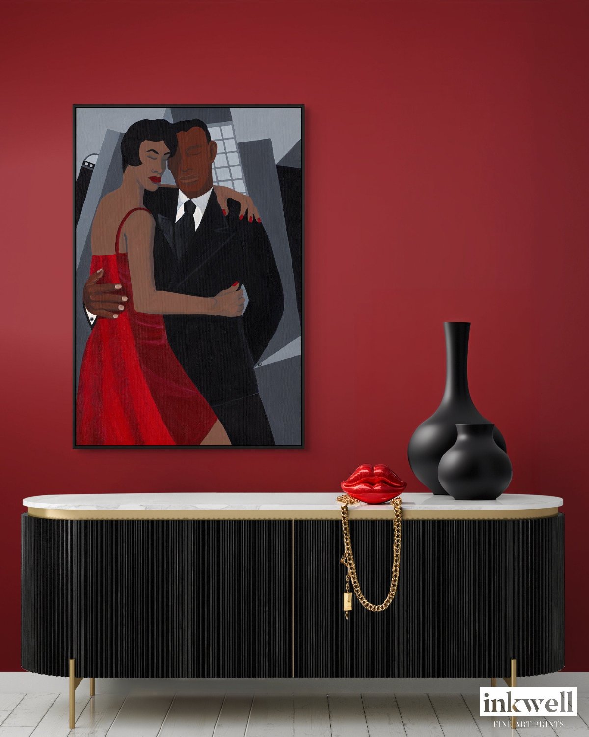 Night On The Town - Framed Stretched Canvas Print - Antionette's Artistry