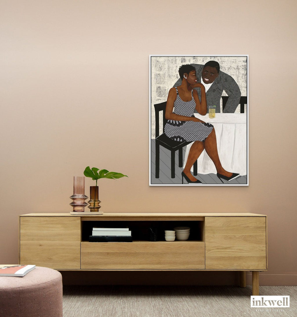 The Conversation - Framed Stretched Canvas Print - Antionette's Artistry