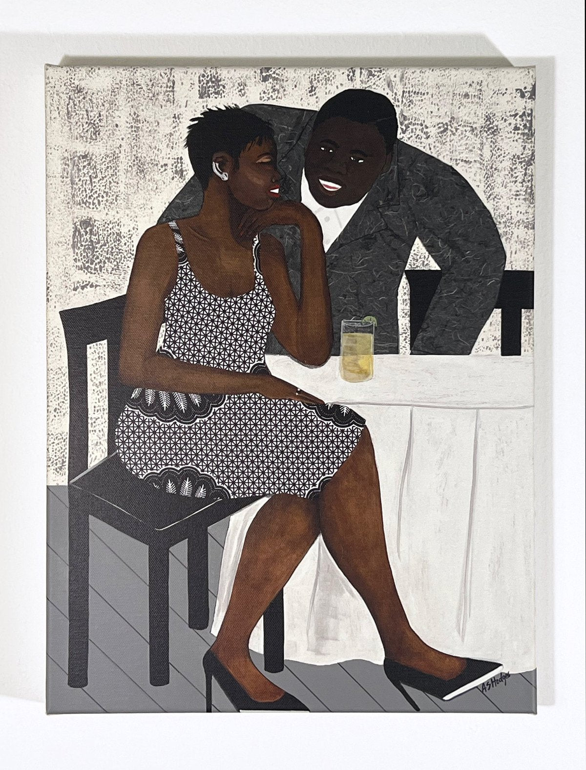 The Conversation - Framed Stretched Canvas Print - Afrocentric Art