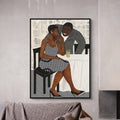 The Conversation - Framed Stretched Canvas Print - Afrocentric Art
