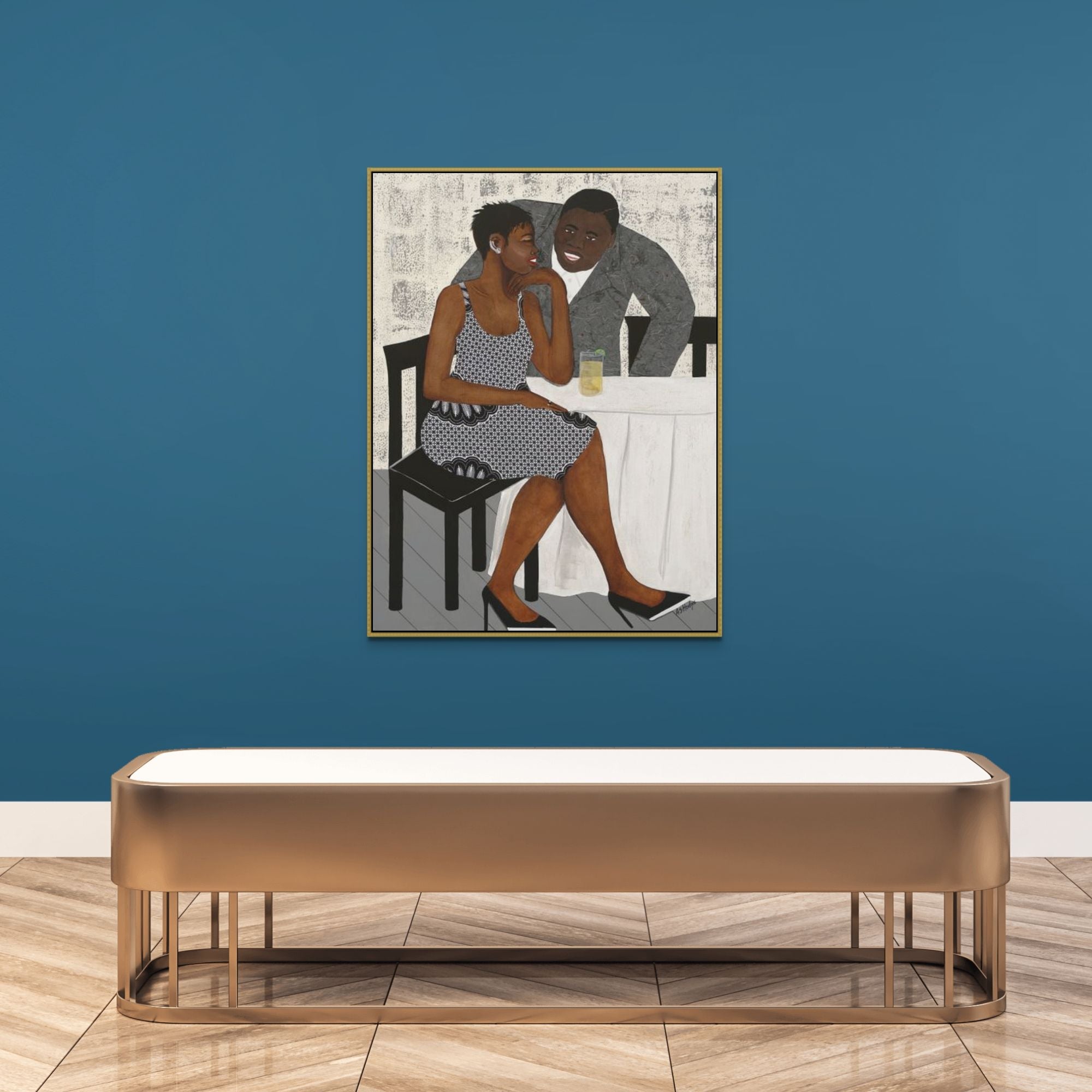 The Conversation - Framed Stretched Canvas Print - Antionette's Artistry