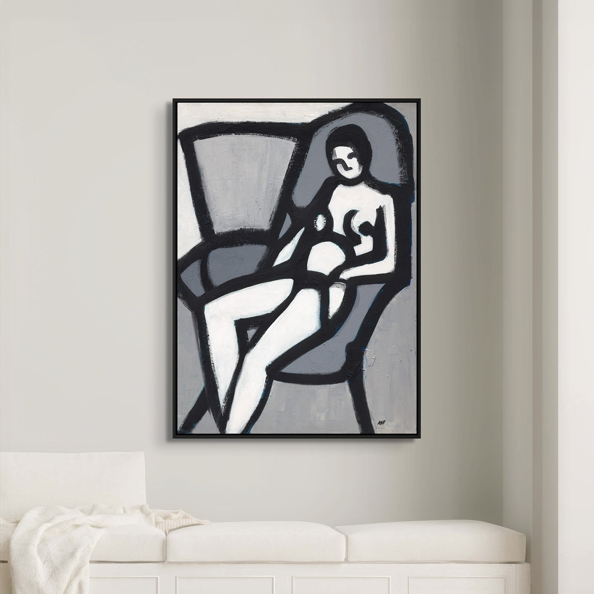 The Model - Framed Stretched Canvas Print - Antionette's Artistry