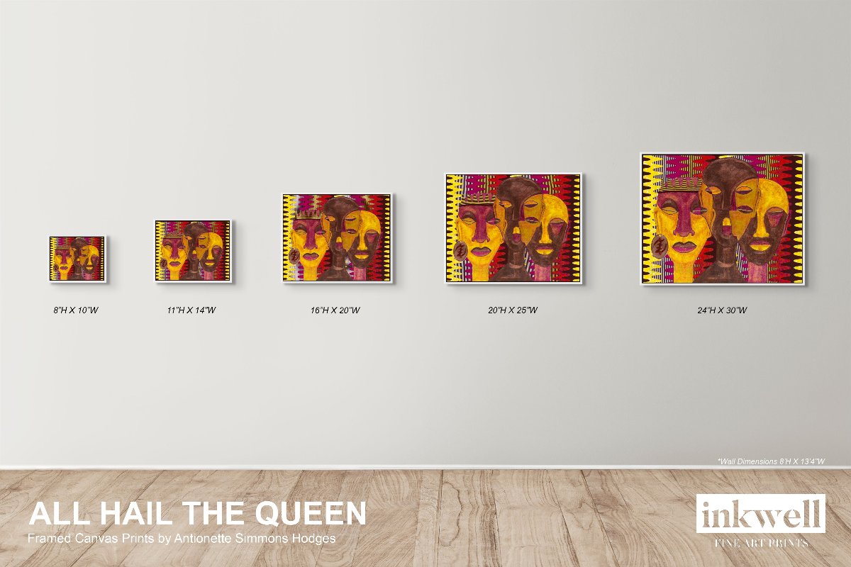 All Hail The Queen - Mixed Media Art Print - scale of available sizes