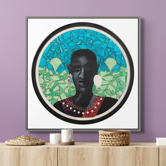 Masai Warrior - Framed Stretched Canvas Print - Antionette's Artistry