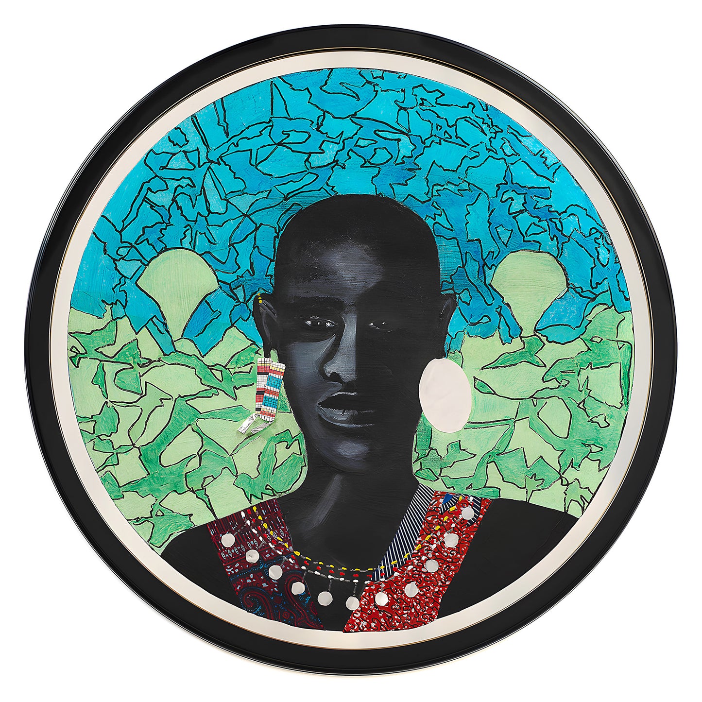 Masai Warrior - Framed Stretched Canvas - Ready-To-Hang African Art Decor - Antionette Simmons Hodges