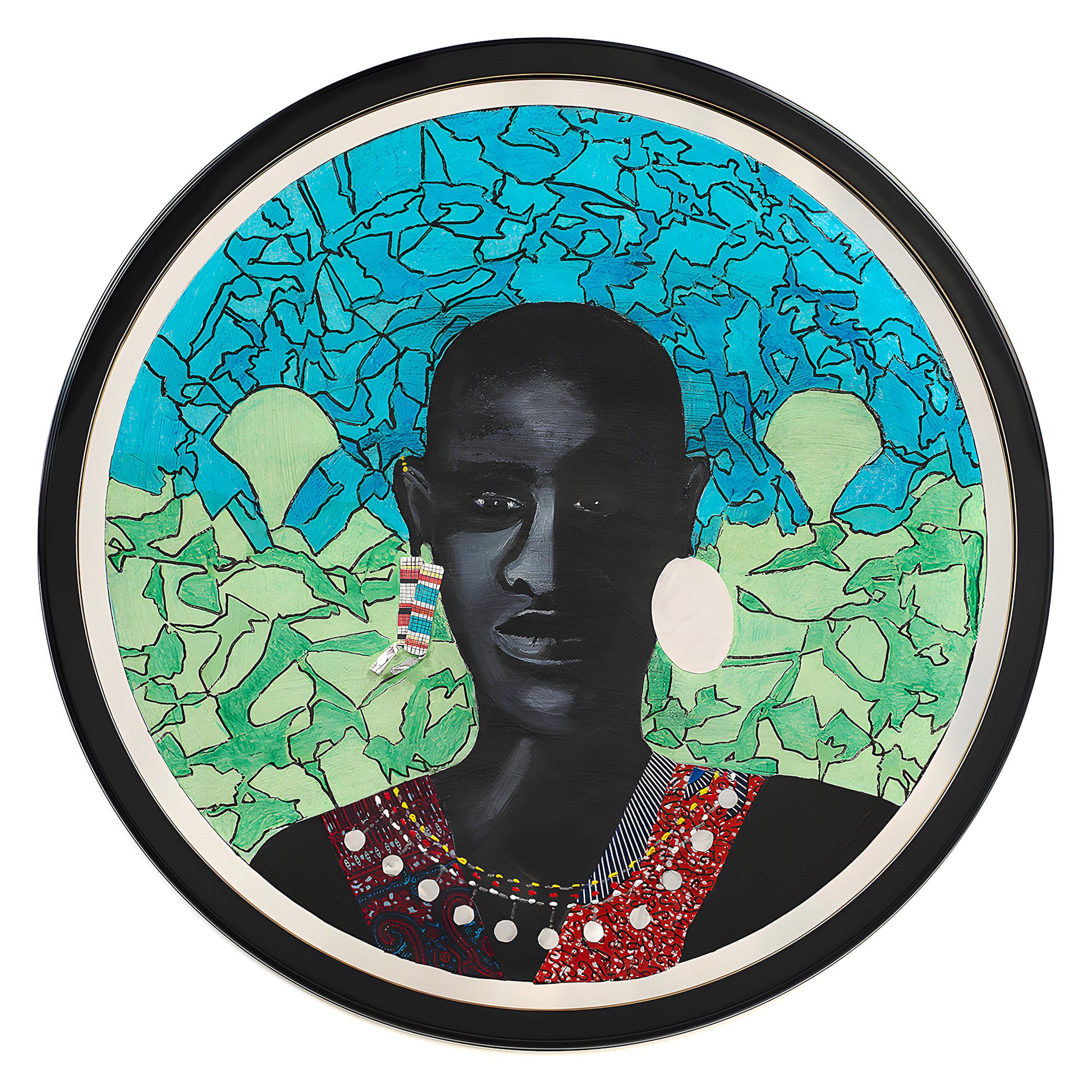 Masai Warrior - Framed Stretched Canvas - Ready-To-Hang African Art Decor - Antionette Simmons Hodges
