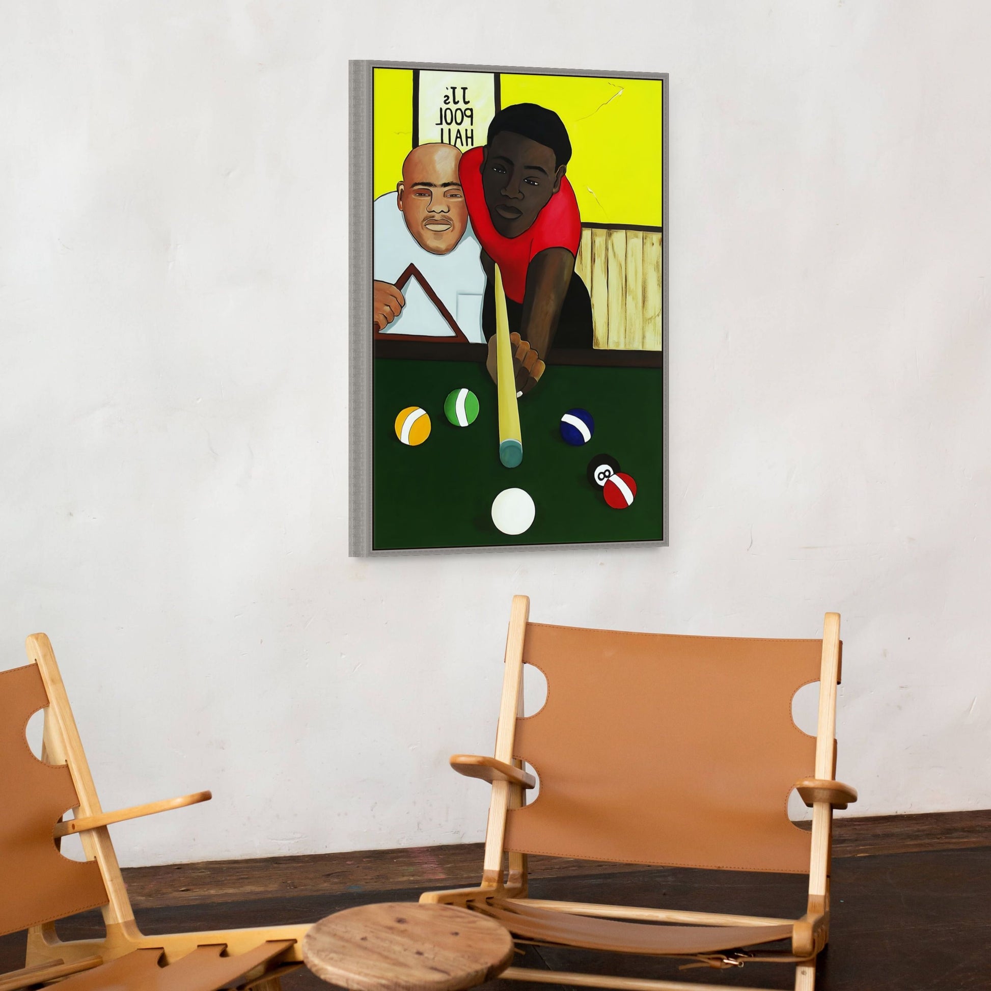 Pool Hall - Framed Stretched Canvas Print - Antionette's Artistry