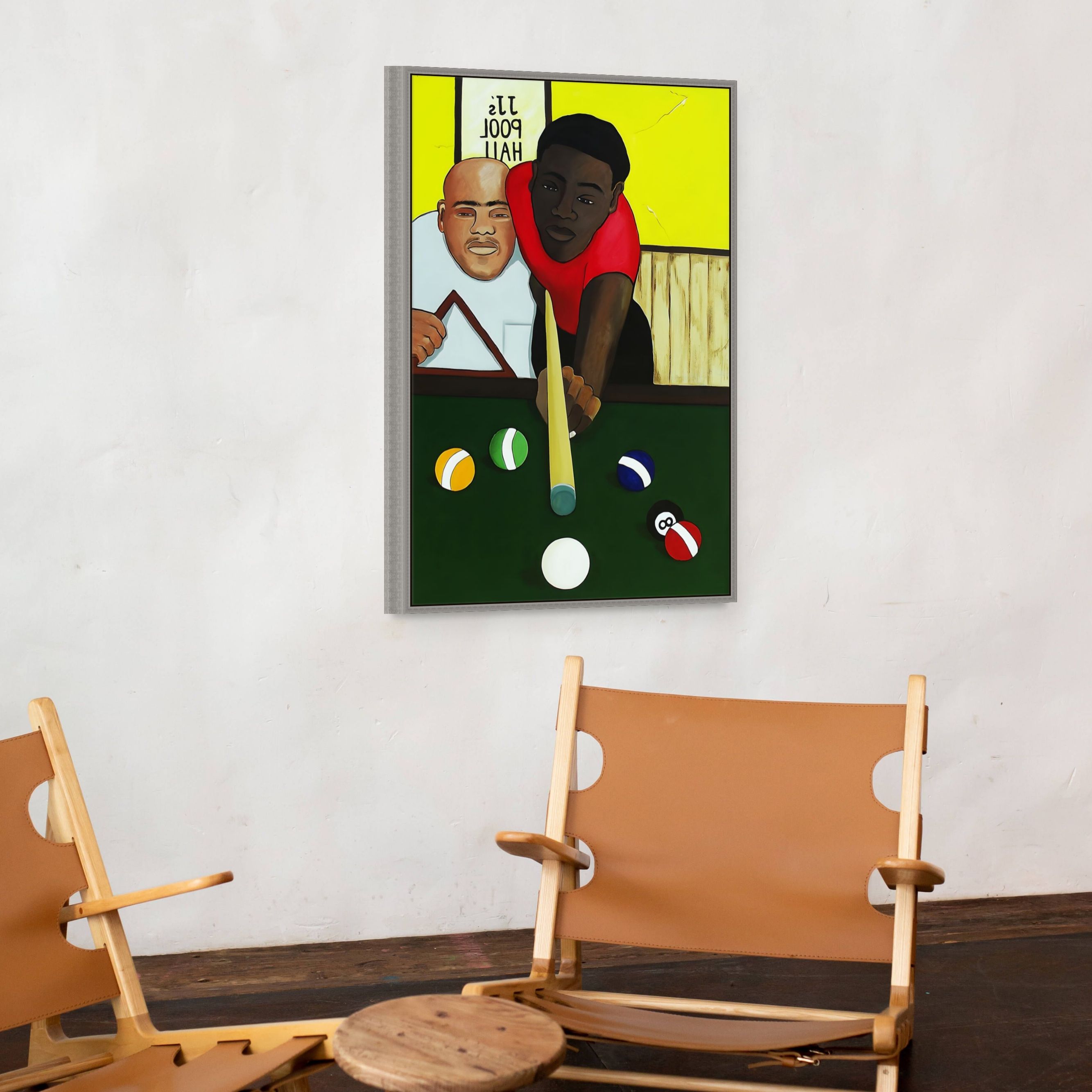 Pool Hall - Framed Stretched Canvas Print - Antionette's Artistry