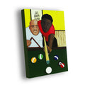 Pool Hall - Framed Stretched Canvas Print - African American Art Print - Antionette Simmons Hodges 