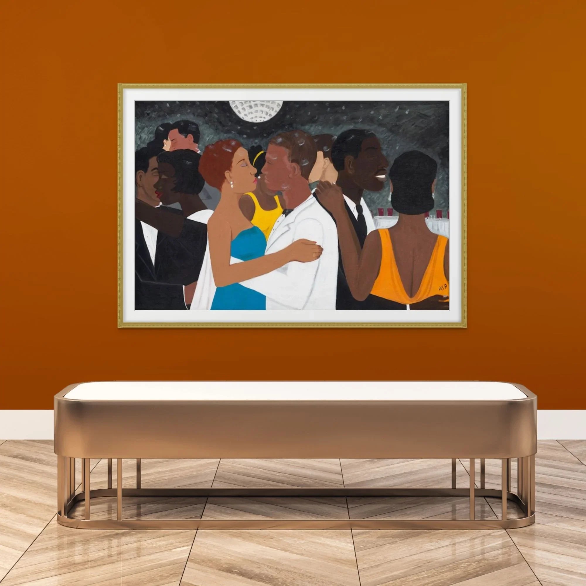 Black Tie Affair - Fine Art Print -  Black Couples artwork - framed in gallery setting