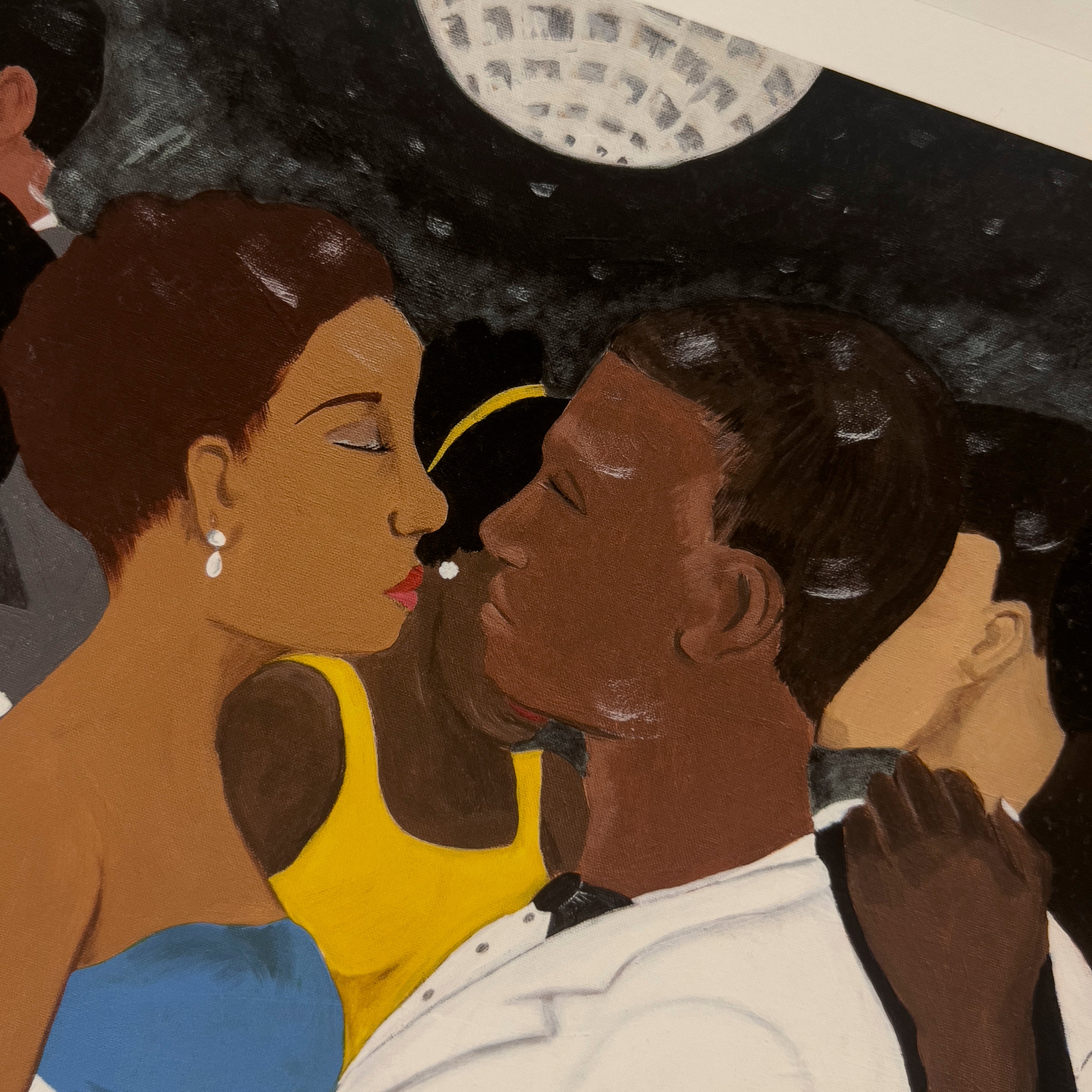 Black Tie Affair - Fine Art Print -  Black Couples artwork - closeup of couple 