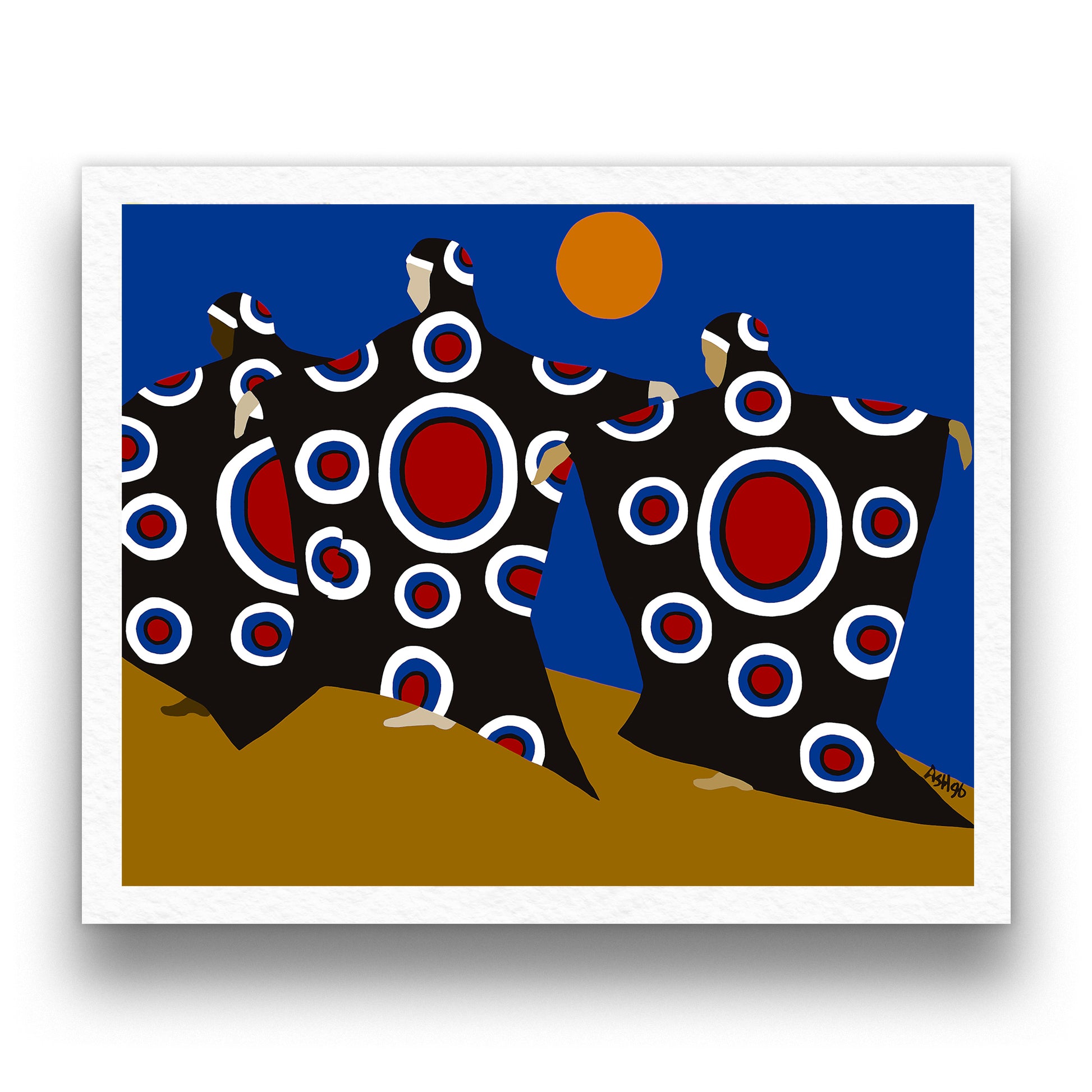 Dance of the Dougla - Dance Art Print - artwork on white with  shadow