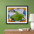 Carnival Art Print - Celebratory black culture -framed in black wood frame on green wall