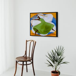 Carnival - Framed Stretched Canvas Black Art - framed print on white wall 