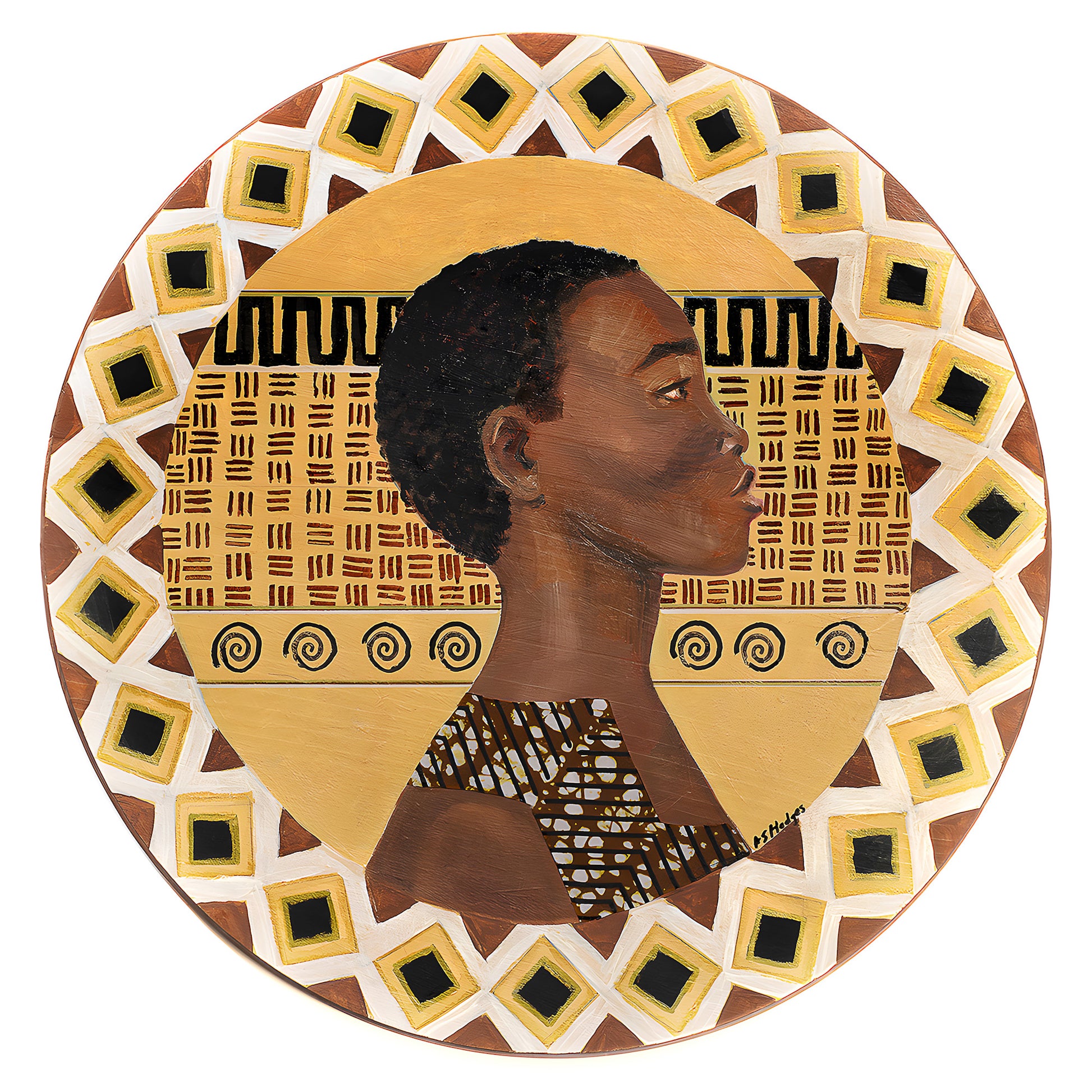 A Dahomey Warrior - Fine art print image - African Heritage Wall Decor - With afrocentric motifs
