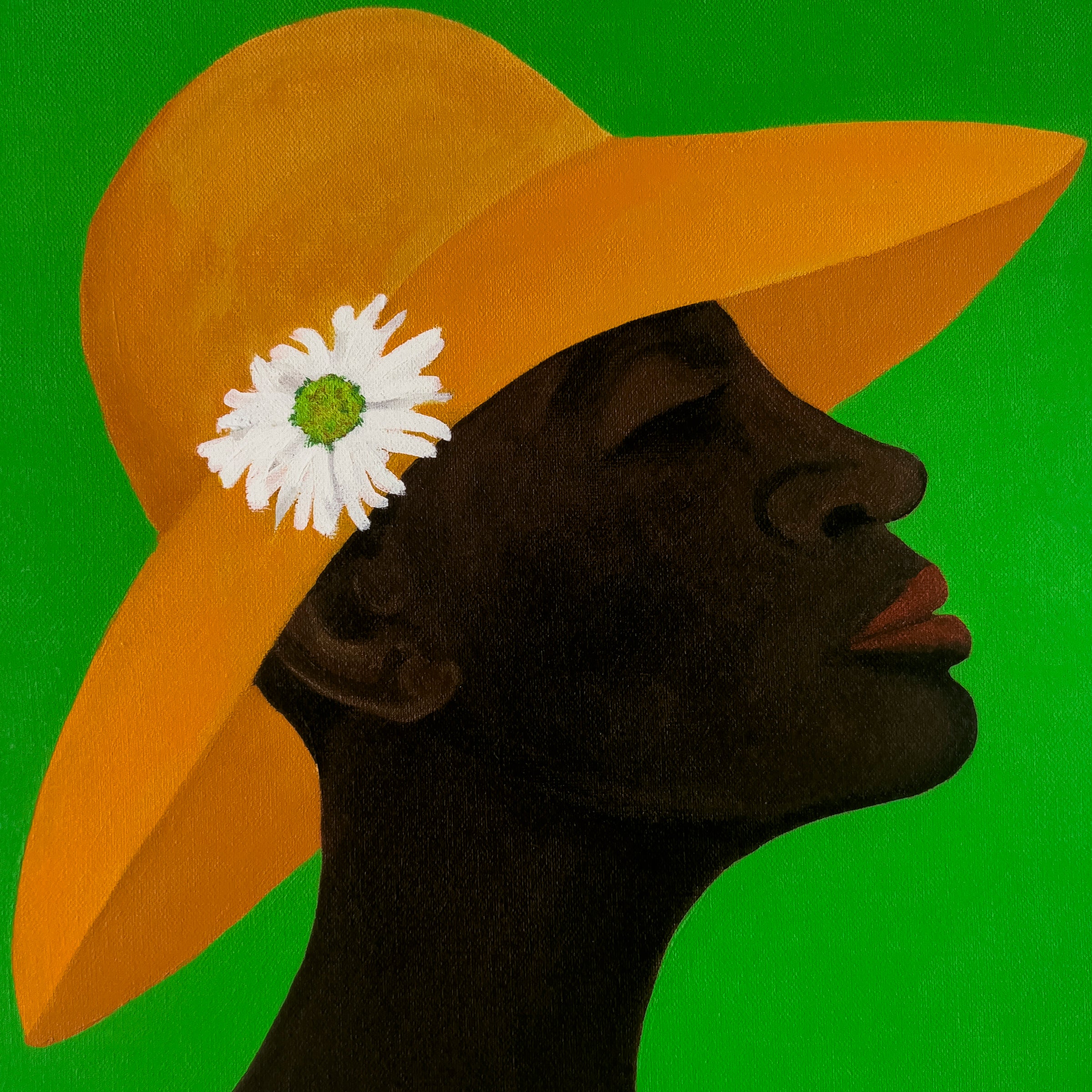 Annabelle's New Hat - Fine Art Print - Black Woman Art - closeup detail of subject
