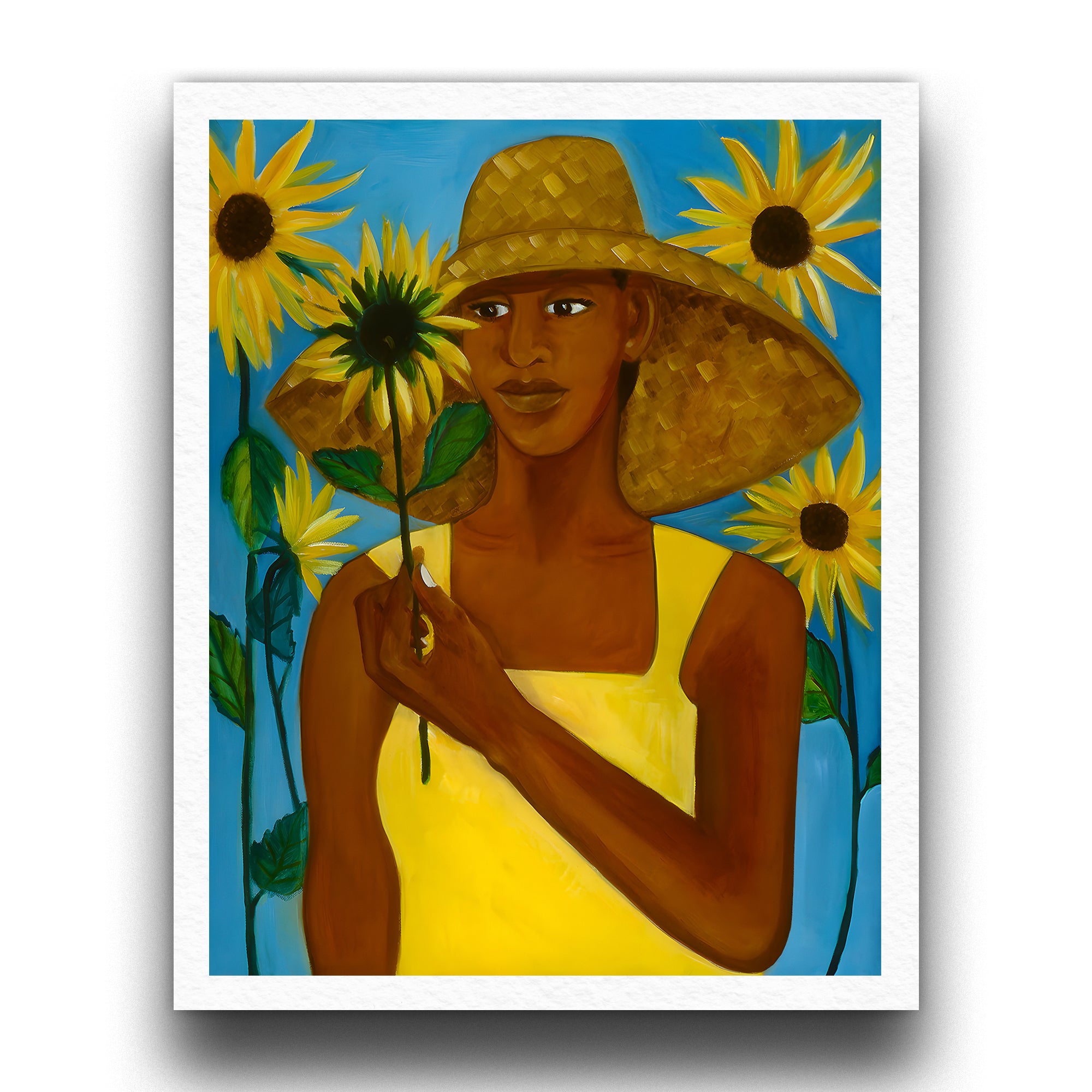 Girl With Sunflower - Fine Art Print - Antionette Simmons Hodges