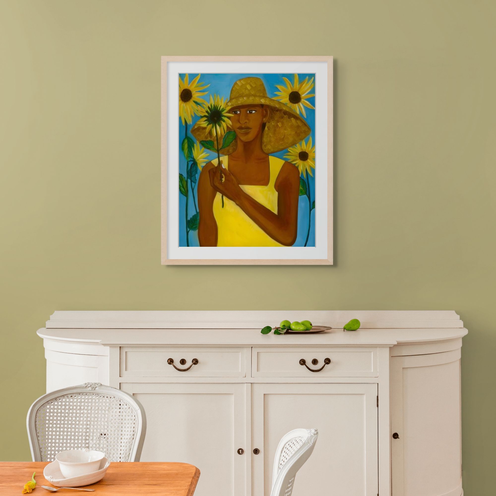 Girl With Sunflower - Fine Art Print - Antionette's Artistry