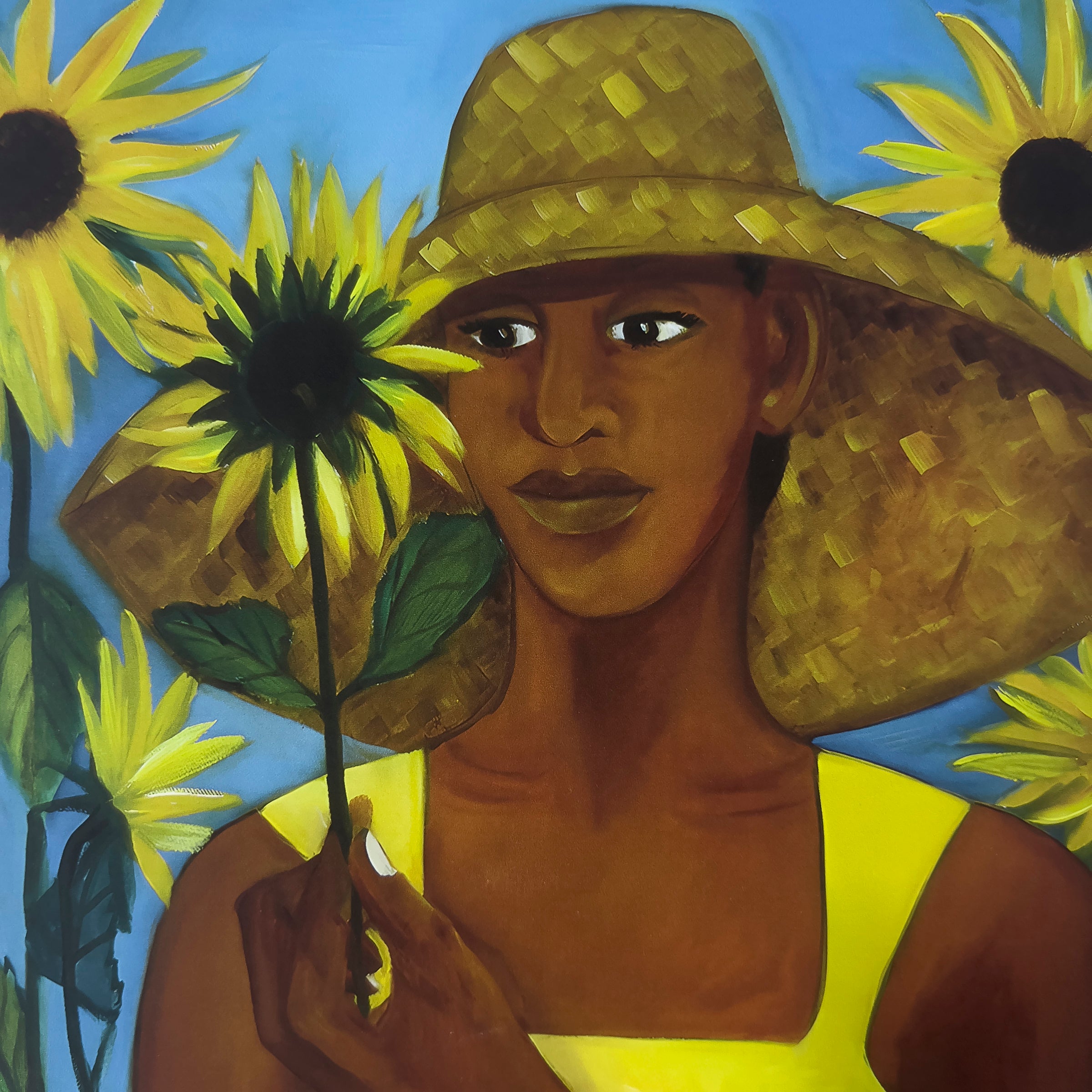 Girl With Sunflower - Fine Art Print - Antionette's Artistry