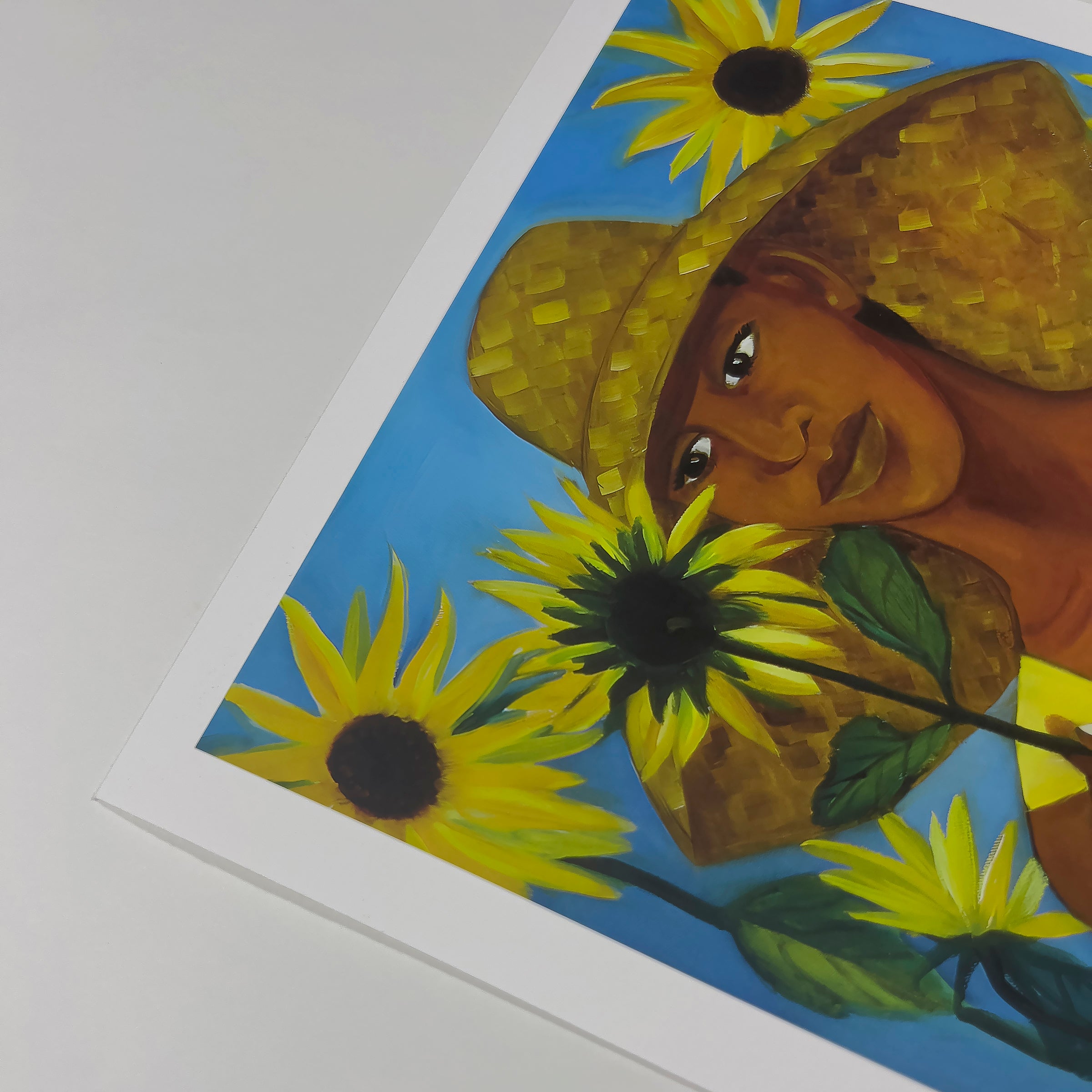 Girl With Sunflower - Fine Art Print - Antionette's Artistry