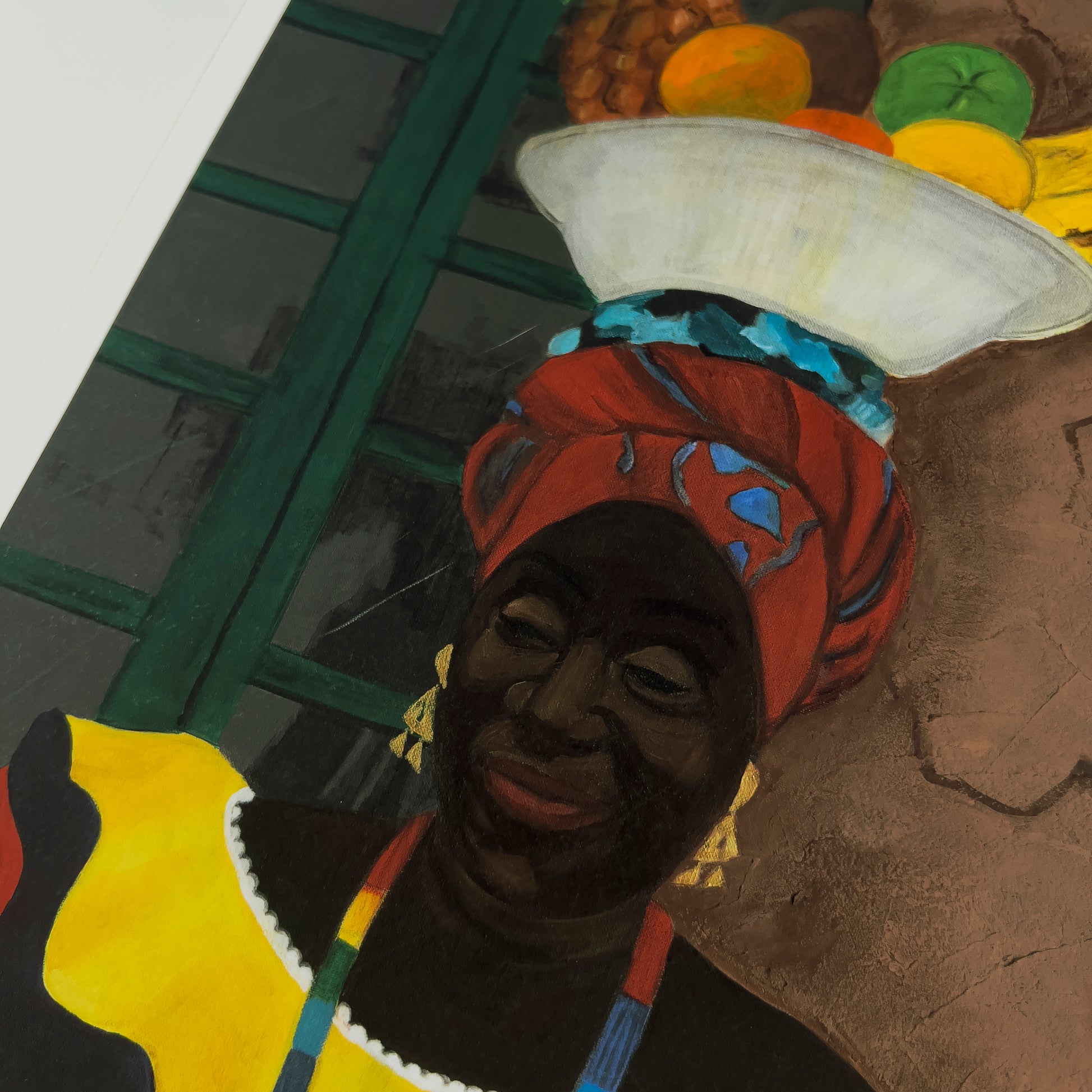 Hey Lady - Tropical Themed Art print - black female artist artwork - details