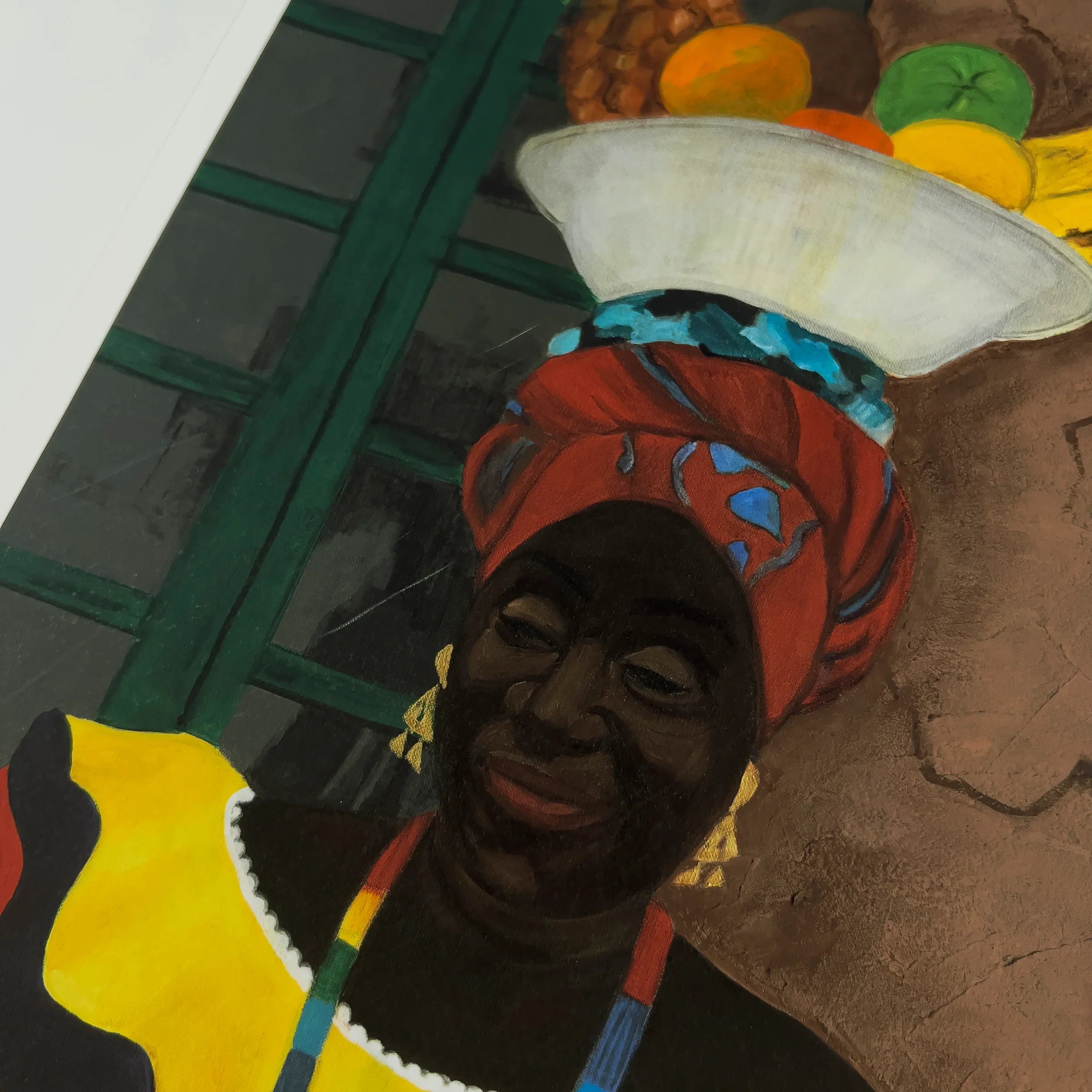 Hey Lady - Tropical Themed Art print - black female artist artwork - details