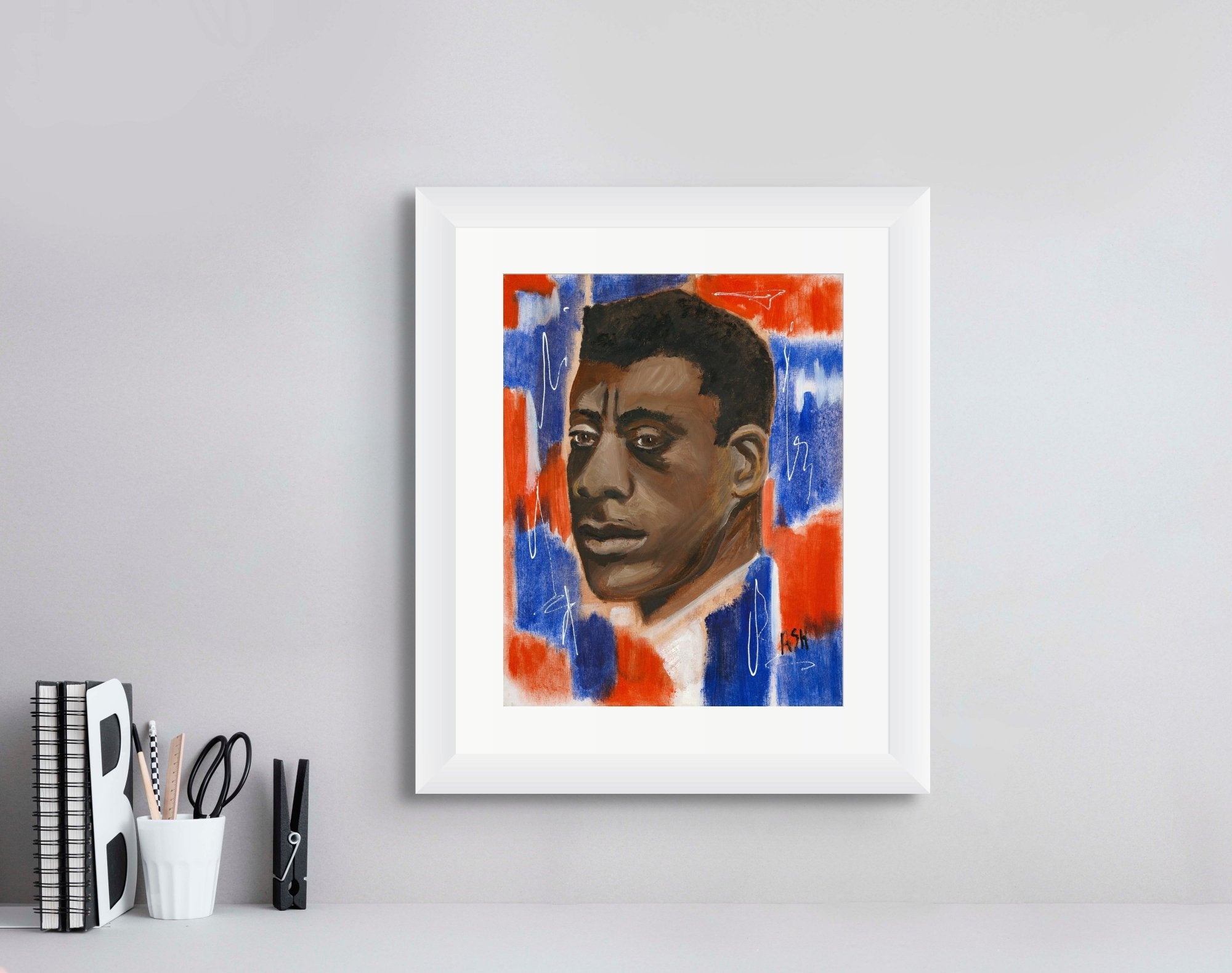 Red, White & Blues - James Baldwin - Fine Art Print - Antionette's Artistry