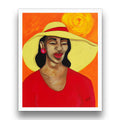 Lady In Red - portrait of a black woman  - by Antionette Simmons Hodges