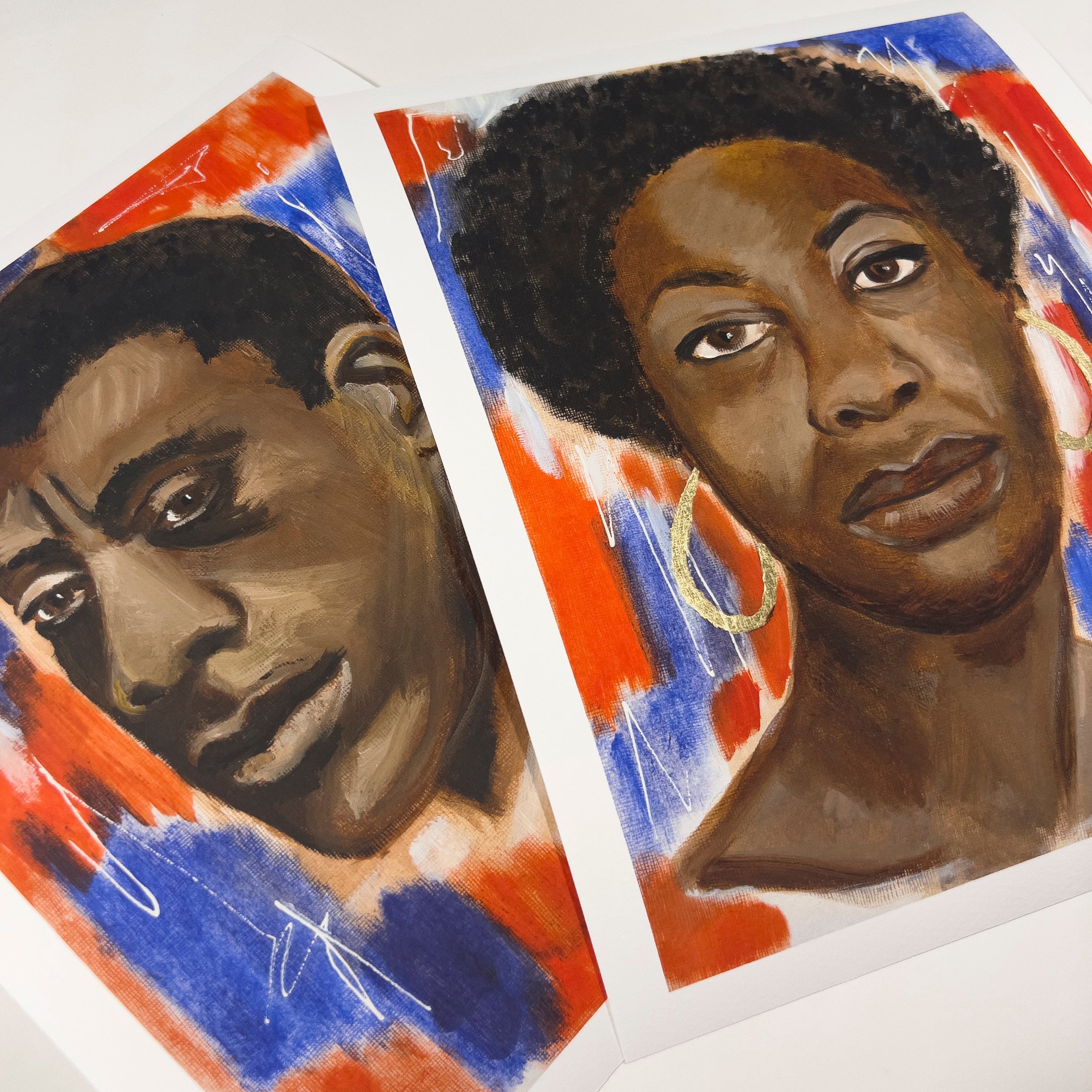 Red, White & Blues - Nina Simone - Fine Art Print - Antionette's Artistry