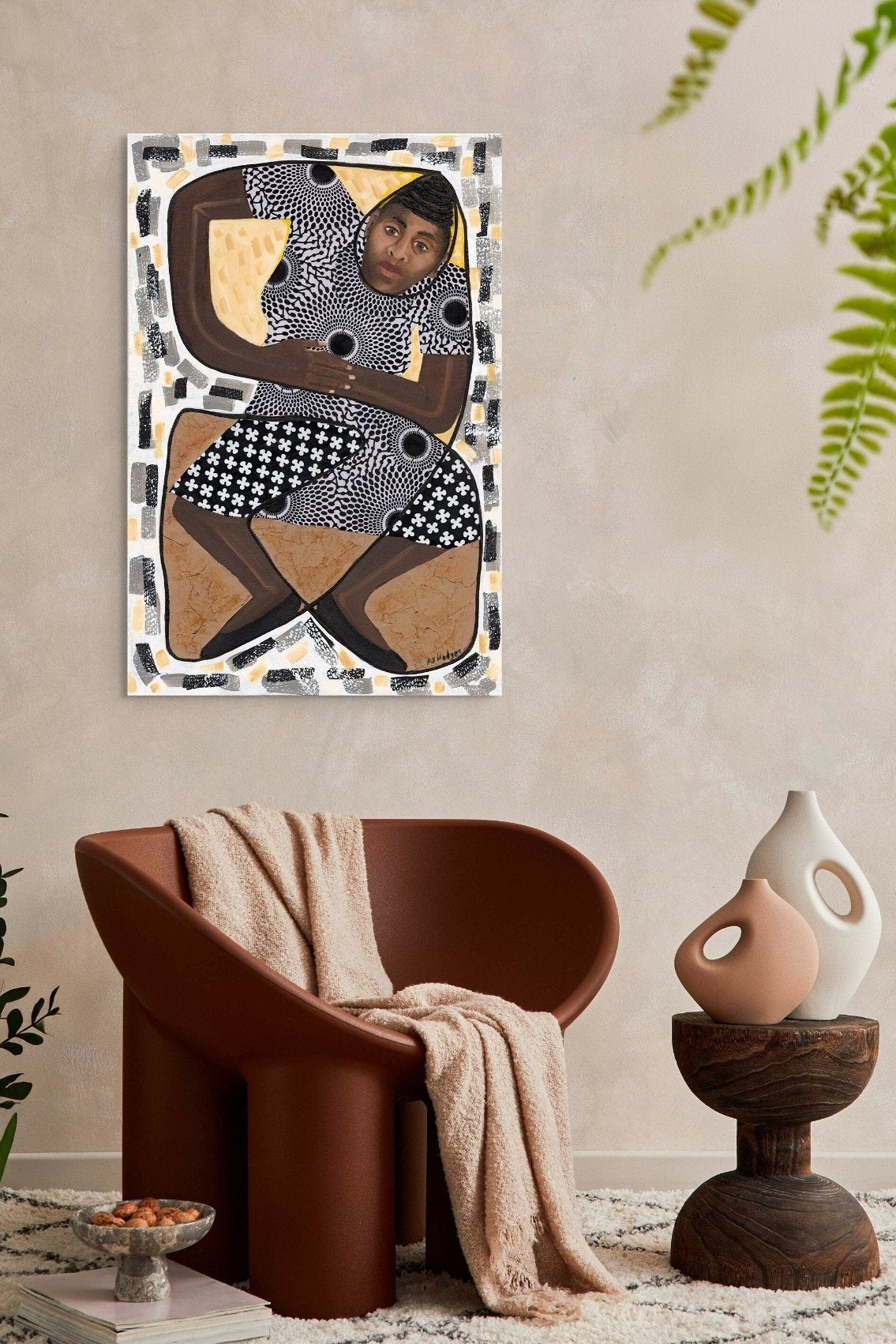 How Low Can You Go? -  Canvas Print - African American Wall Art - hung in modern afrocentric living room