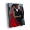 Night on the Town - Stretched Canvas Print -  Black Couple Artwork - ready-to-hang 