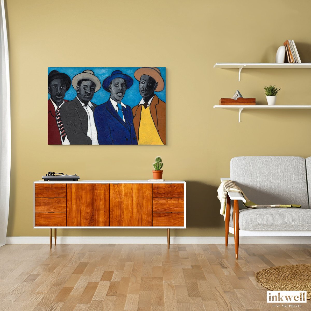 Four Guys - Stretched Canvas Print - 20th century black art