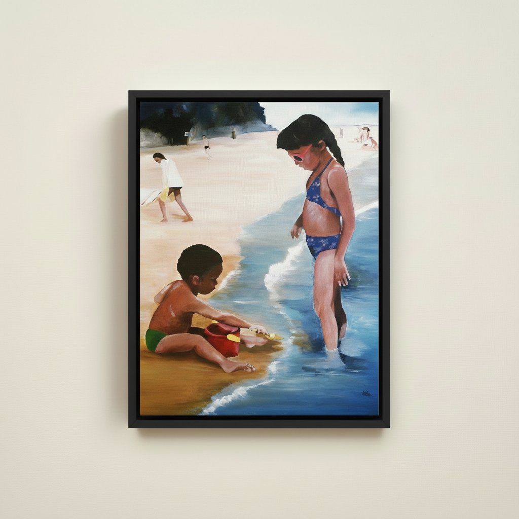 Black Children Framed Canvas Wall Art | African American Home Decor