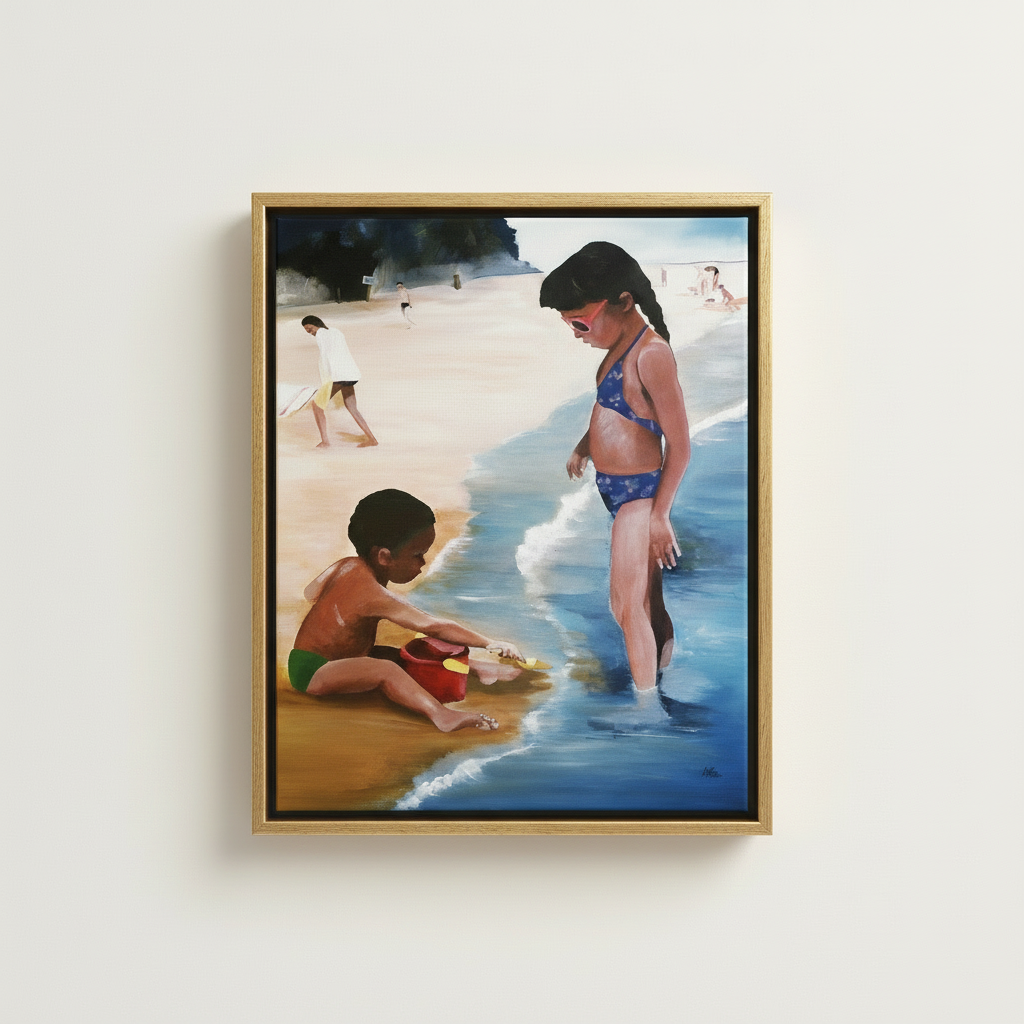 Black Children Framed Canvas Wall Art | African American Home Decor