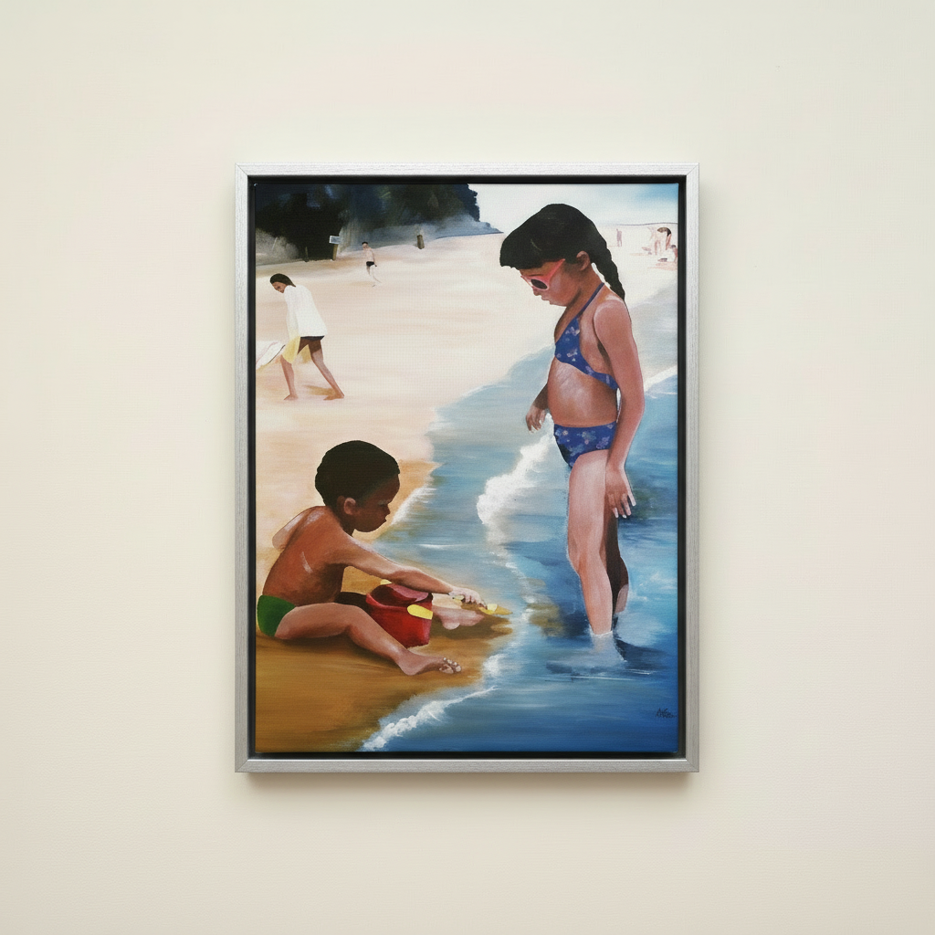 Mommy Said — Framed Canvas Print, Silver