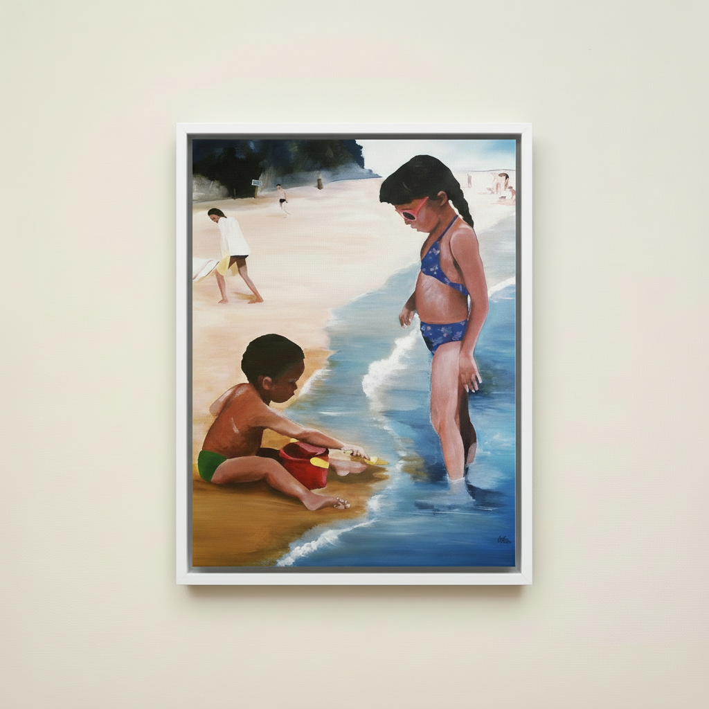 Mommy Said — Framed Canvas Print, White