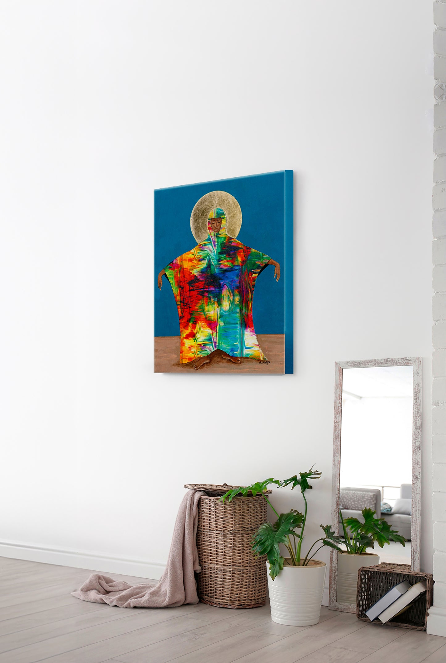 Mother Earth African American fine art prints by Antionette Simmons Hodges shown hung on white wall 