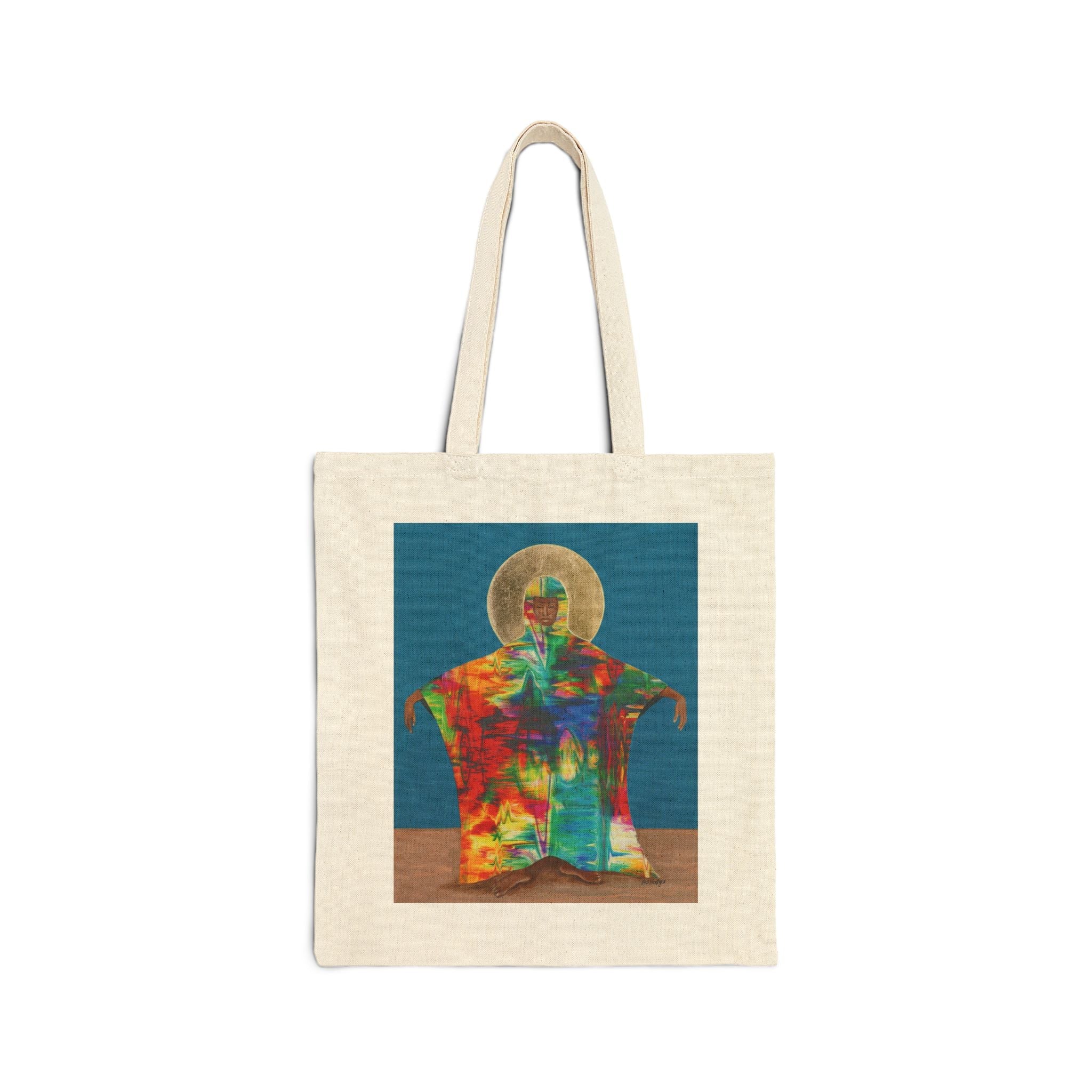 Mother Earth Afrofuturist tote bag lifestyle flatlay — Black spiritual art gift for her