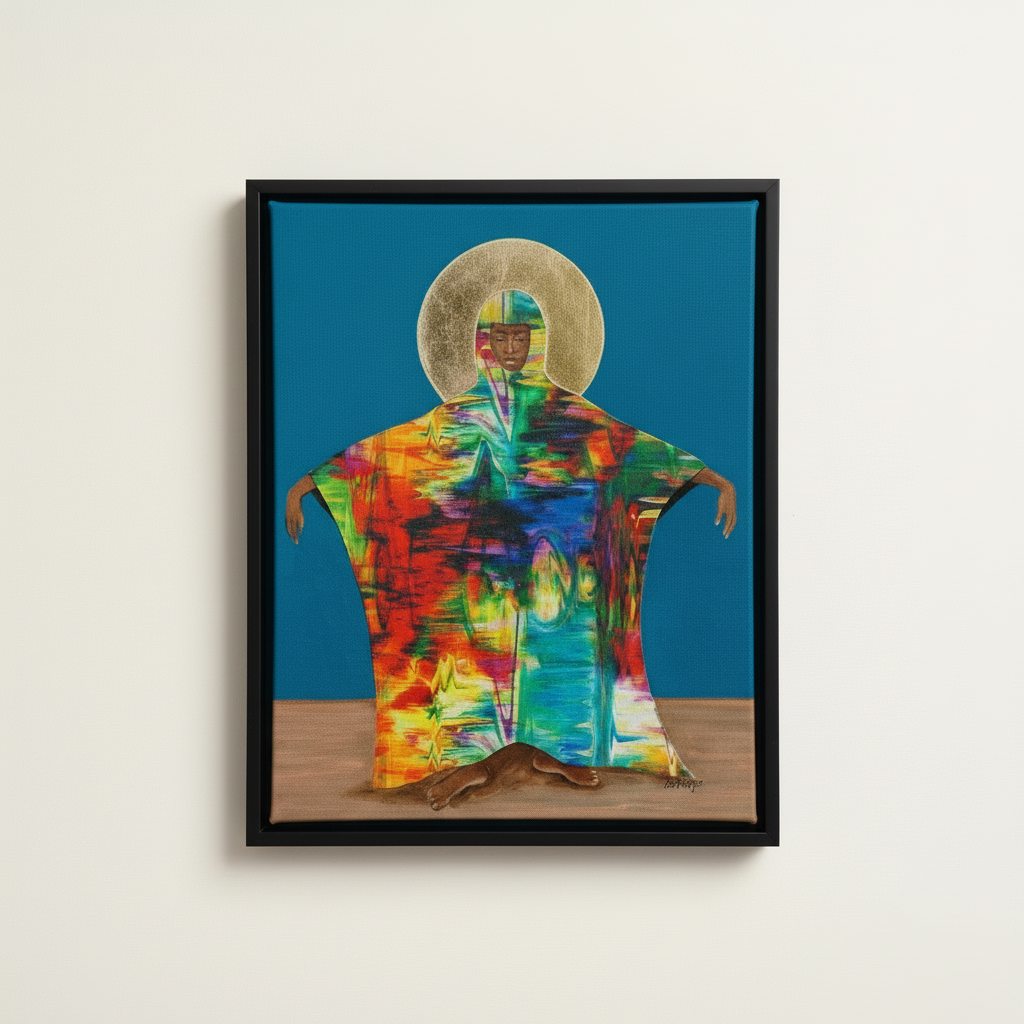 Mother Earth — Framed Canvas Print, Black