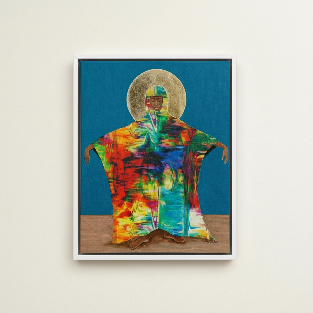 Mother Earth — Framed Canvas Print, White
