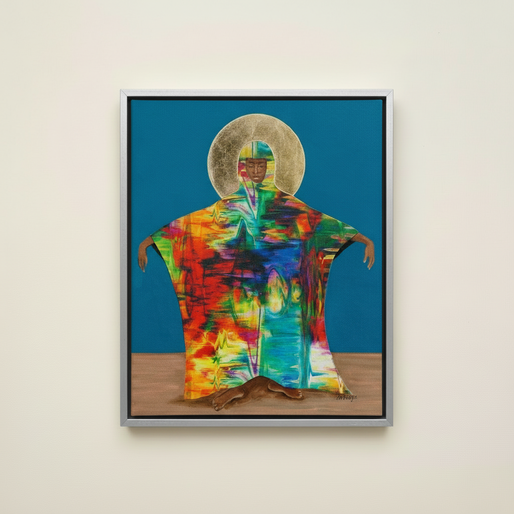 Mother Earth — Framed Canvas Print, Silver