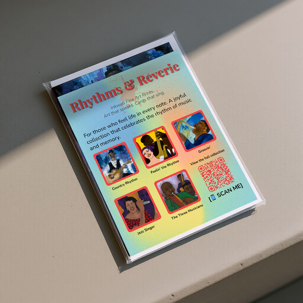 Rhythms & Reverie – Black Music Greeting Card Set (5-Pack)