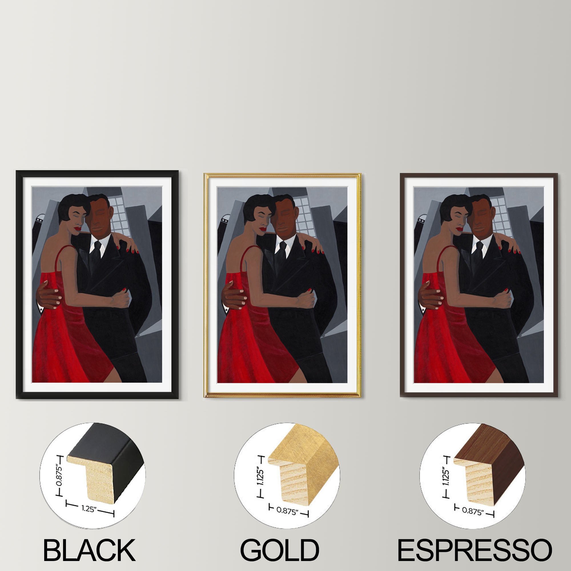 Framed Night on the Town Art Print | Black Love Romance Wall Art