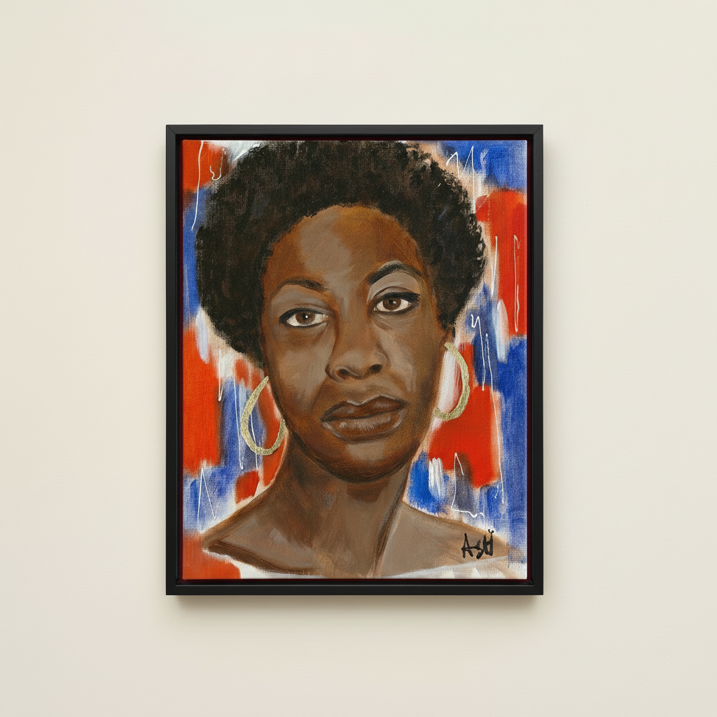 Nina Simone Framed Canvas Wall Art | African American Home Decor