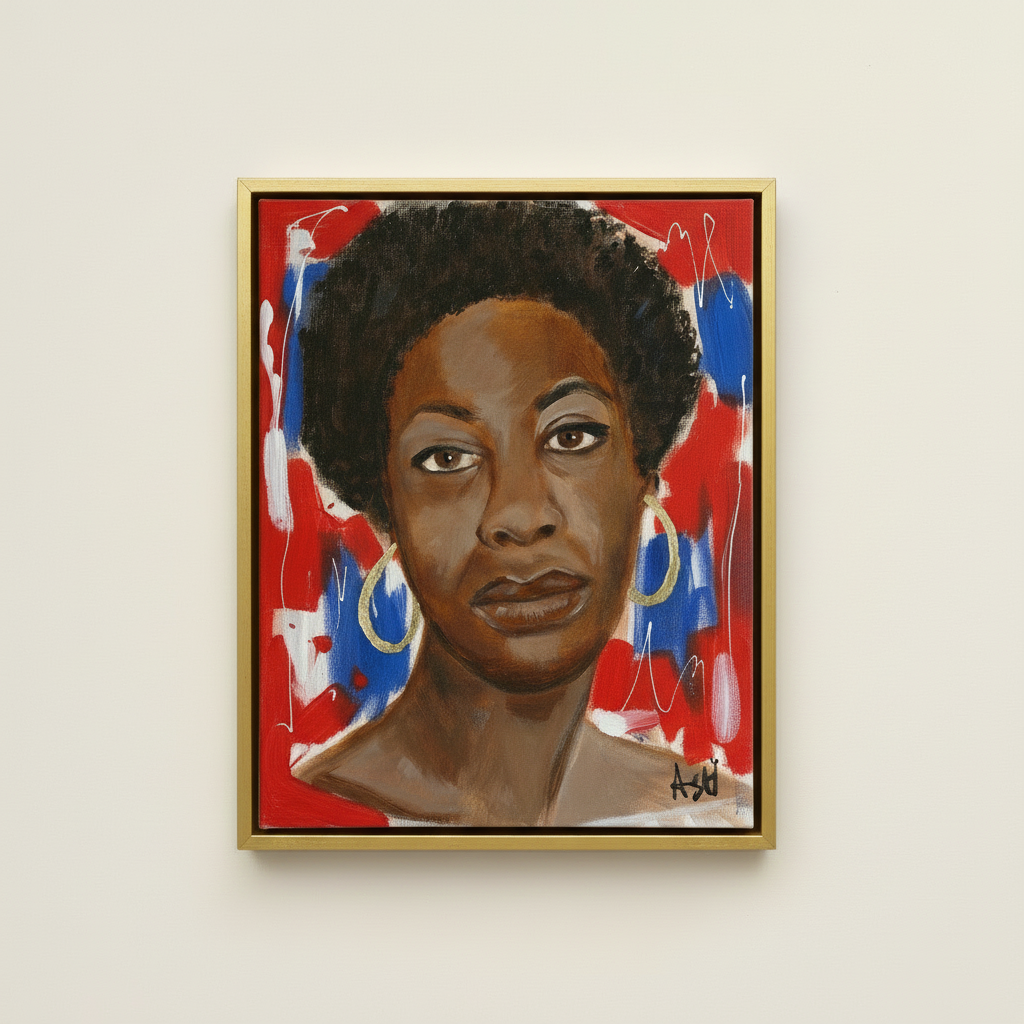 Nina Simone Framed Canvas Wall Art | African American Home Decor