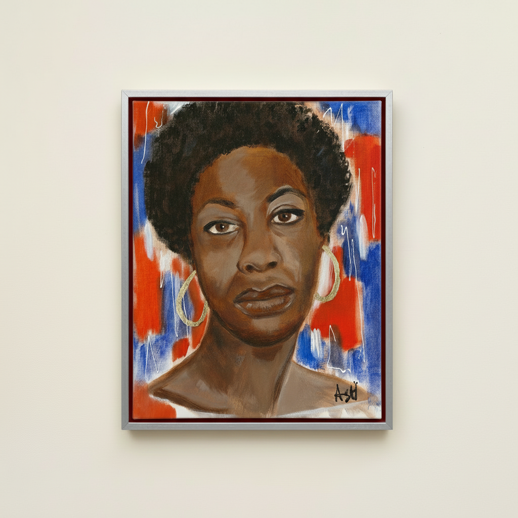 Nina Simone Framed Canvas Wall Art | African American Home Decor
