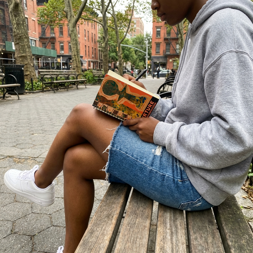 Nurture Afrocentric Spiral Notebook | Mixed Media Art Journal, Ruled 6"x8"