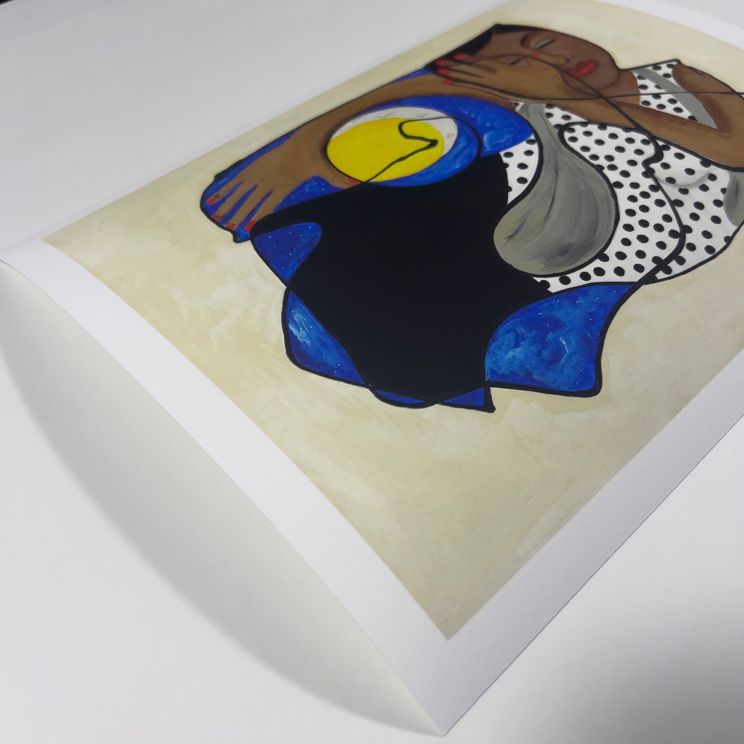 One With the Universe continuous line art print in black frame — cosmic Black art by Antionette Simmons Hodges (6)