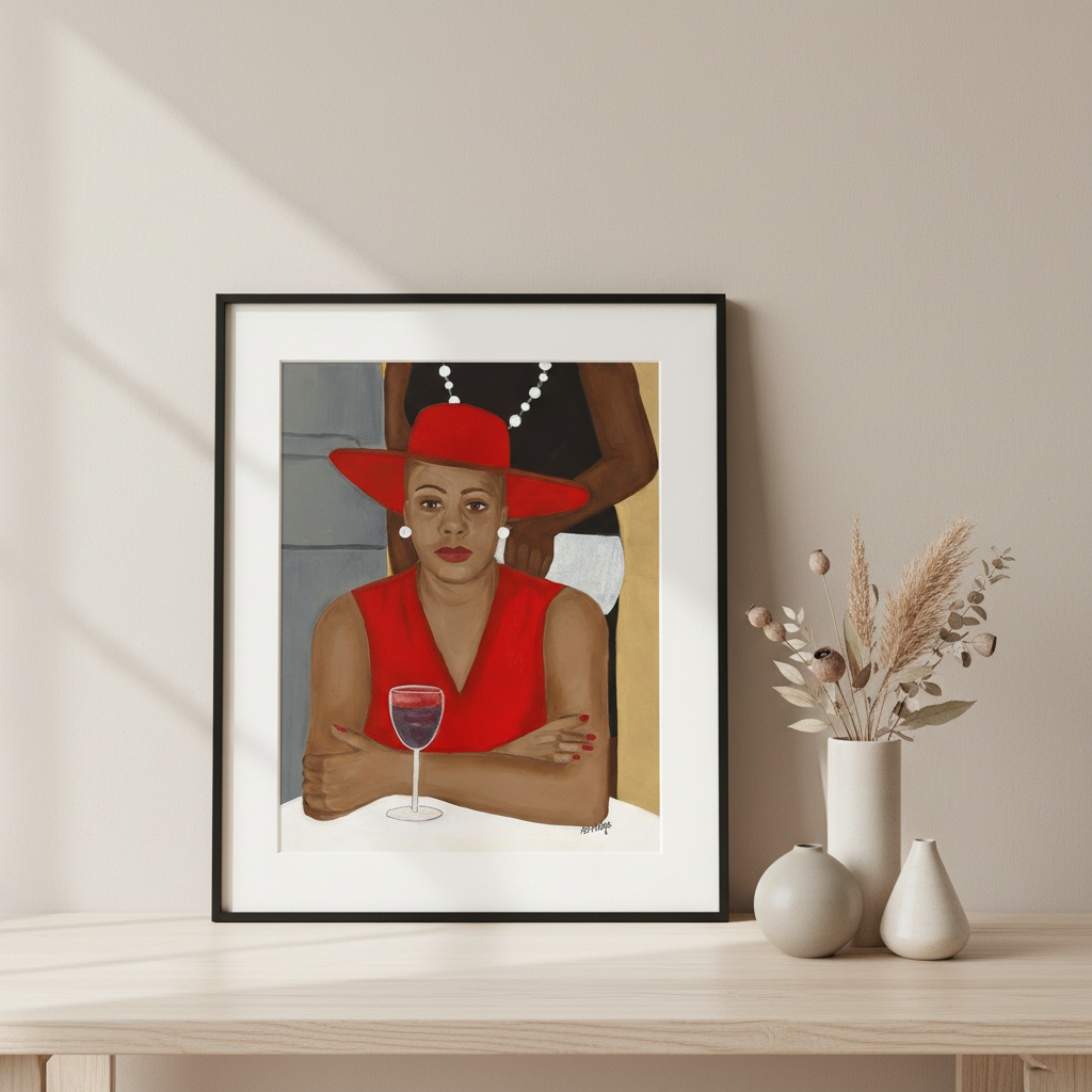 Black Church Lady Art Print | African American Cultural Wall Decor