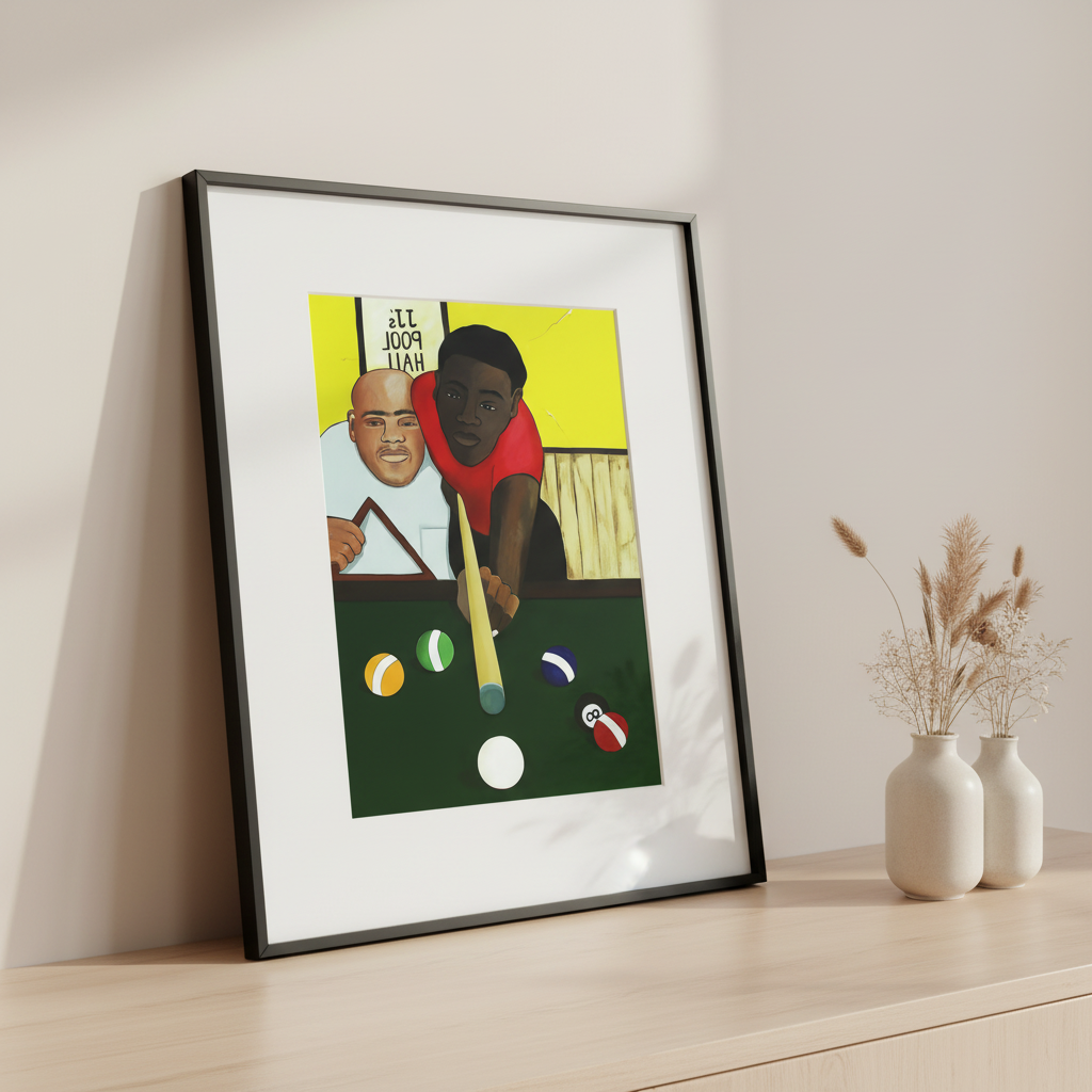 Black Men Billiards Art Print | African American Wall Decor